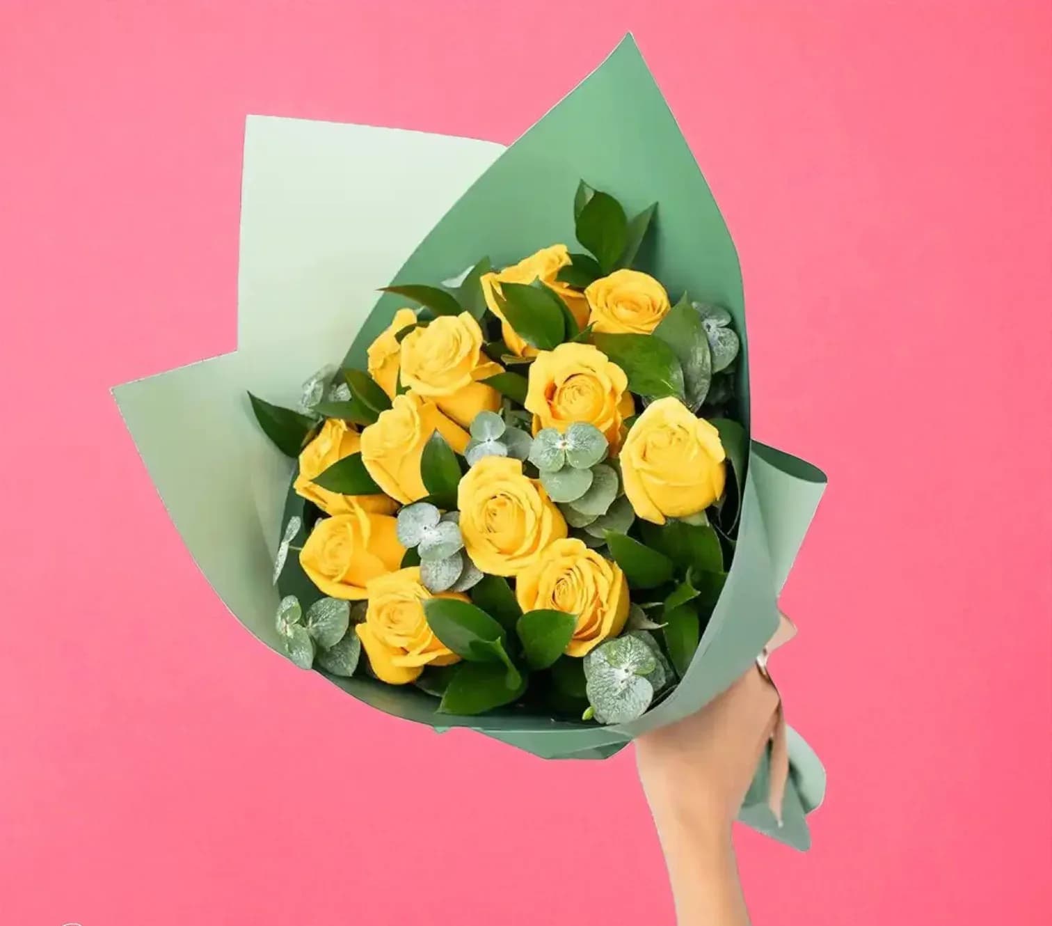 Ramo de 12 Rosas Amarillas Premium